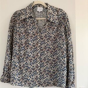 Sundays Blue and Cream Floral Blouse
